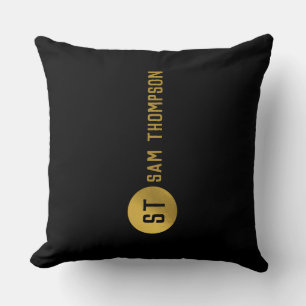 Personalisiertes elegantes Schwarz & Gold Modernes Kissen