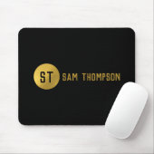 Personalisiertes elegantes Schwarz & Gold Modernes Mousepad (Mit Mouse)