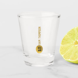 Personalisiertes elegantes Schwarz & Gold Modernes Schnapsglas