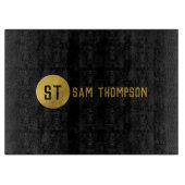 Personalisiertes elegantes Schwarz & Gold Modernes Schneidebrett (Vorderseite)