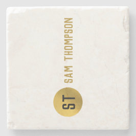 Personalisiertes elegantes Schwarz & Gold Modernes Steinuntersetzer