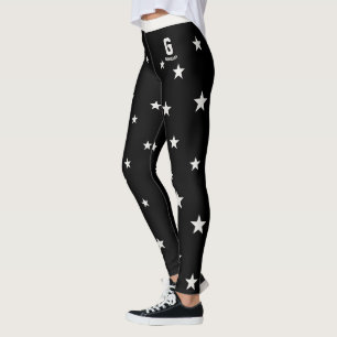 Personalisiertes Elegantes Schwarz Neutrales Stern Leggings