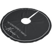 Personalisiertes Elegantes Schwarz Polyester Weihnachtsbaumdecke (Schrägansicht)