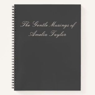 Personalisiertes elegantes schwarzes Journal-Gesch Notizblock