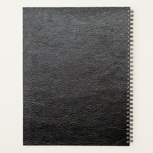 Personalisiertes Elegantes Schwarzes Leder Planer (Rückseite)