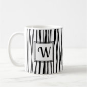 Personalisiertes, elegantes Schwarzes Skript Monog Kaffeetasse (Links)