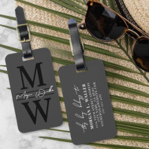 Personalisiertes Elegantes Schwarzgraues Monogramm