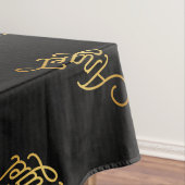Personalisiertes, elegantes Script Angel Gold Blac Tischdecke (Beispiel)