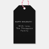 Personalisiertes, elegantes Script Freude an Weihn Geschenkanhänger (Rückseite)