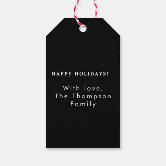 Personalisiertes, elegantes Script Freude an Weihn Geschenkanhänger (Rückseite)