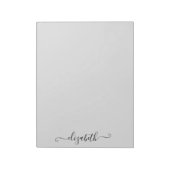 Personalisiertes, elegantes Script Light Gray Notizblock (Rotiert)
