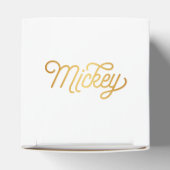 Personalisiertes, elegantes Script Mickey Gold Bla Geschenkschachtel (Oben)