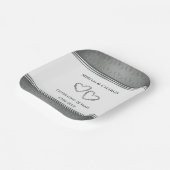 Personalisiertes elegantes Silver 25-jähriges Part Pappteller (Gewinkelt)