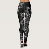 Personalisiertes Elegantes Silver Mandala Print Bl Leggings (Rückseite)