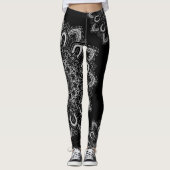 Personalisiertes Elegantes Silver Mandala Print Bl Leggings (Vorderseite)