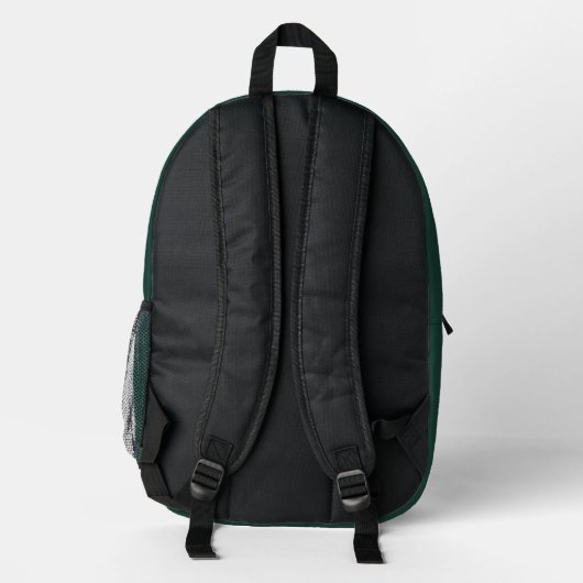 Personalisiertes elegantes Smaragdgrünes Monogramm Bedruckter Rucksack (Rückseite)