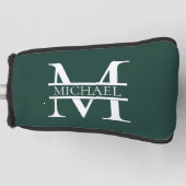 Personalisiertes elegantes Smaragdgrünes Monogramm Golf Headcover (Vorderseite)