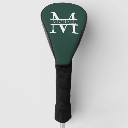 Personalisiertes elegantes Smaragdgrünes Monogramm Golf Headcover (Vorderseite)