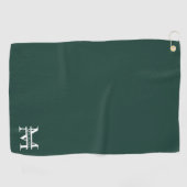 Personalisiertes elegantes Smaragdgrünes Monogramm Golfhandtuch (Horizontal)