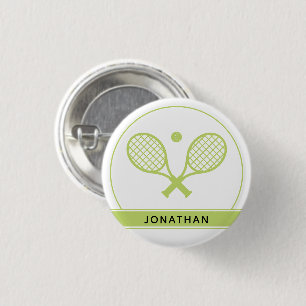 Personalisiertes Elegantes Tennis Racket und Ball  Button