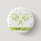 Personalisiertes Elegantes Tennis Racket und Ball  Button (Vorderseite)