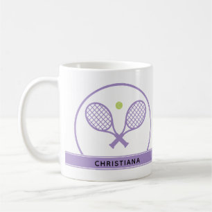 Personalisiertes Elegantes Tennis Racket und Ball Kaffeetasse
