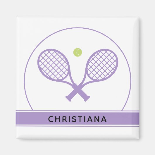 Personalisiertes Elegantes Tennis Racket und Ball Magnet (Vorne)