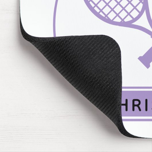 Personalisiertes Elegantes Tennis Racket und Ball  Mousepad (Ecke)