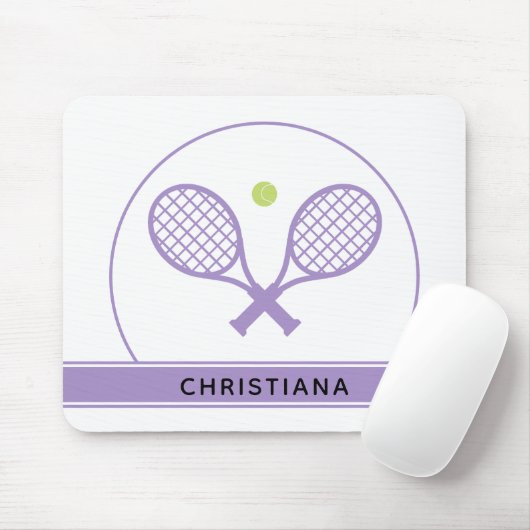 Personalisiertes Elegantes Tennis Racket und Ball  Mousepad (Mit Mouse)