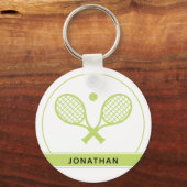 Personalisiertes Elegantes Tennis Racket und Ball  Schlüsselanhänger (Vorderseite)
