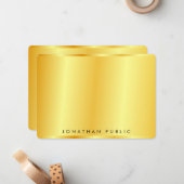 Personalisiertes elegantes, trendy Gold Metallic L Mitteilungskarte (Vorderseite/Rückseite Beispiel)