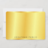 Personalisiertes elegantes, trendy Gold Metallic L Mitteilungskarte (Rückseite)