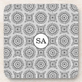 Personalisiertes elegantes, Vintages Schwarz-weiße Getränkeuntersetzer (Vorderseite)