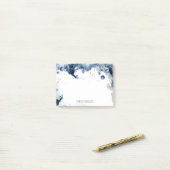 Personalisiertes Elegantes Wasser Gold Navy Blau Post-it Klebezettel (Auf Schreibtisch)