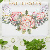 Personalisiertes Elegantes Watercolor Florenz Geschirrtuch (Gefaltet)