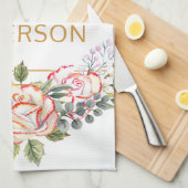 Personalisiertes Elegantes Watercolor Florenz Geschirrtuch (Viertel Falte)