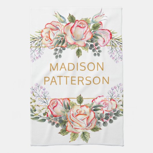 Personalisiertes Elegantes Watercolor Florenz Geschirrtuch (Vertikal)