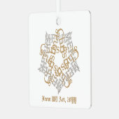 Personalisiertes Elegantes Weihnachtsfest Ornament Aus Metall (Vorderseite links)