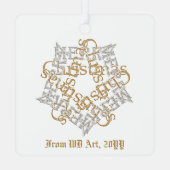 Personalisiertes Elegantes Weihnachtsfest Ornament Aus Metall (Rückseite)