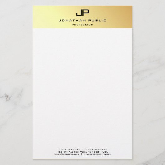 Personalisiertes, elegantes, weißes Template Briefpapier (Vorderseite)