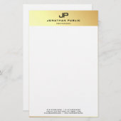 Personalisiertes, elegantes, weißes Template Briefpapier (Vorne/Hinten)
