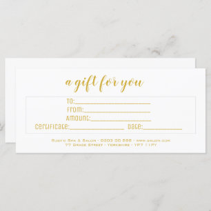 Personalisiertes elegantes White & Gold Script-Ges