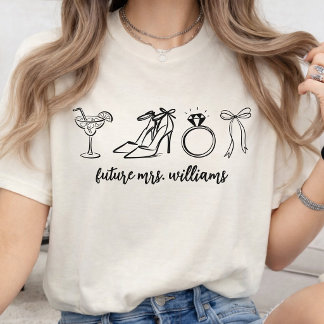Personalisiertes Elegantes Zukünftiges Frau Namens T-Shirt