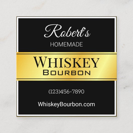 Personalisiertes Elegantetikett Quadratische Visitenkarte (Vorderseite)