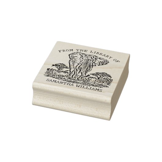 Personalisiertes Elephant-Buchzeichen Gummistempel (Stempel)