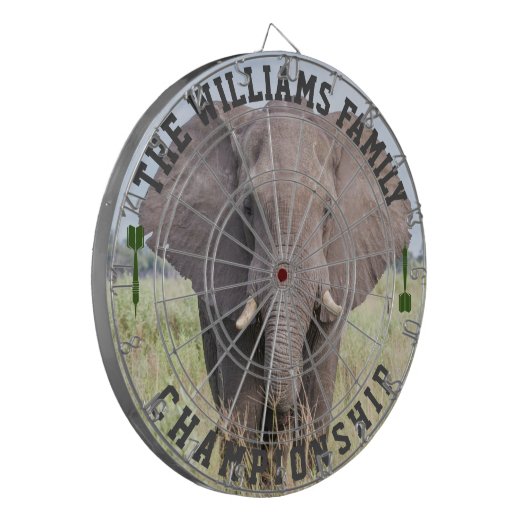 Personalisiertes Elephant-Foto mit benutzerdefinie Dartscheibe (Vorderseite Links)