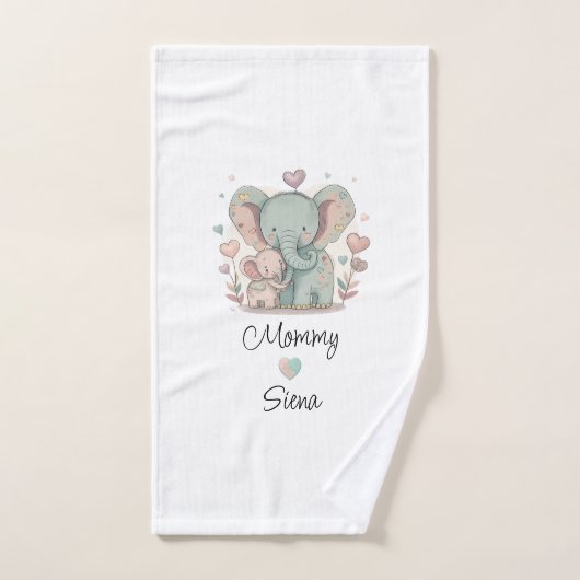 Personalisiertes Elephant Liebe Handtuch Set (Handtuch)