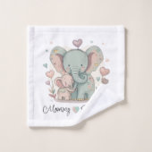 Personalisiertes Elephant Liebe Handtuch Set (Waschlappen)