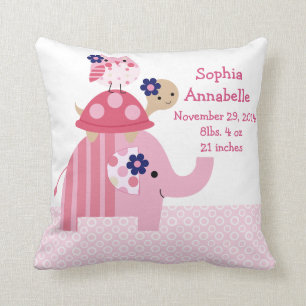 Personalisiertes "Ellie Elephant/Turtle/Owl" Kisse Kissen