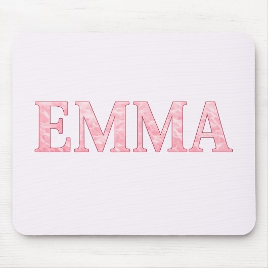 Personalisiertes EMMA Rosa Marmor Mousepad (Vorne)